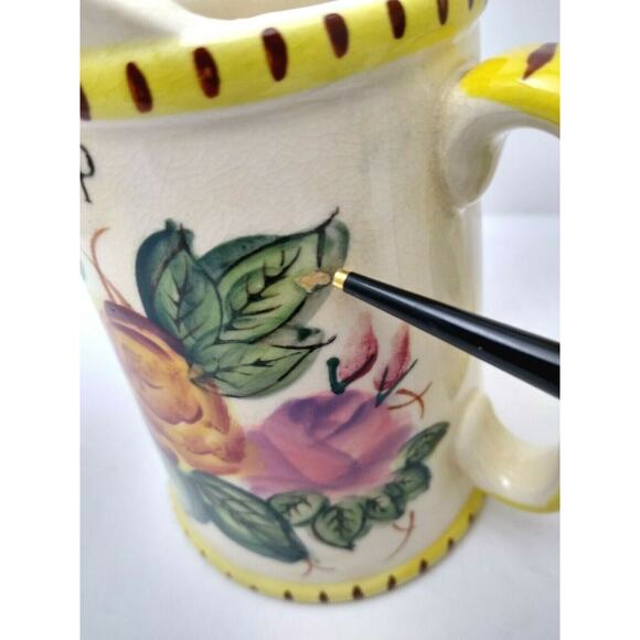 Vtg Hand Painted Pancake Pitcher Set Batter Pitcher & Syrup Pitcher - Picture 2 of 7